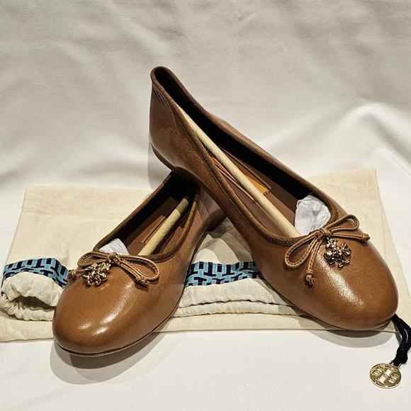 Tory Burch Tory Charm Ballet Flats 8W - Picture 2 of 4